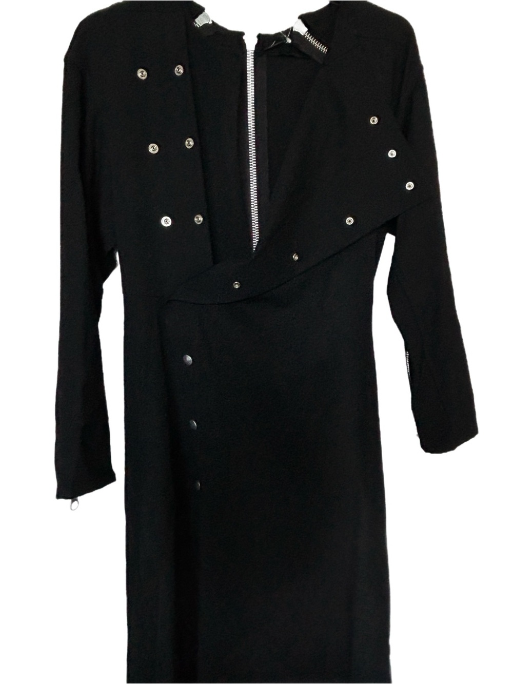Yohji Yamamoto Vintage Black Convertible Long Coat Maxi Dress NWT Size Small - Picture 8 of 16